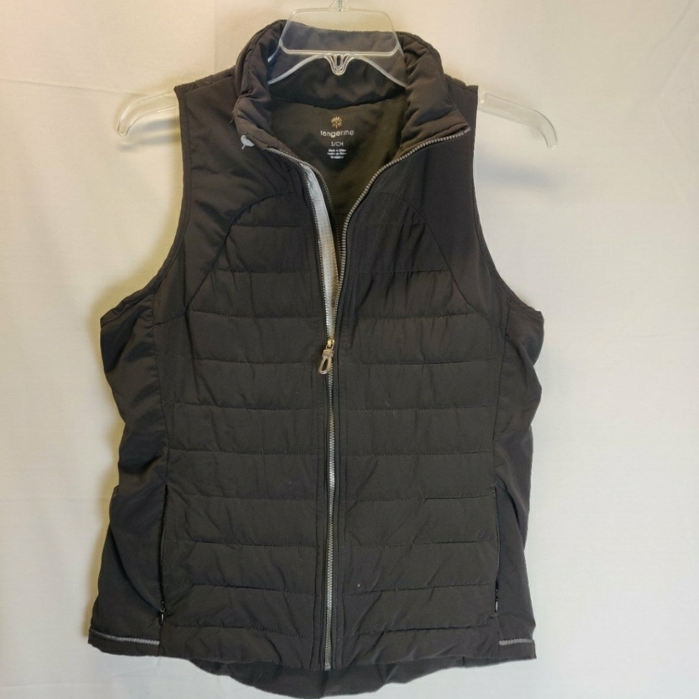 Tangerine Women's Black Vest Quilted Sleeveless Size S/CH Lightweight Comfort